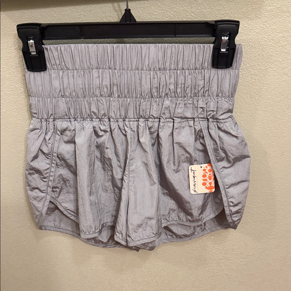 Free People High Waist Silver Shorts